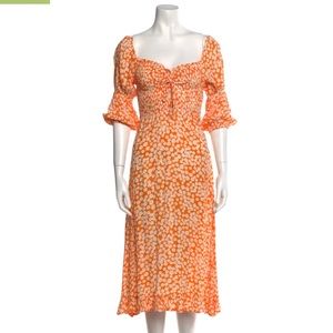 Faithfull the Brand orange floral dress